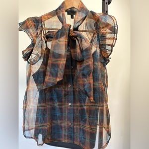 Anthropologie | Current Air | Plaid Tulle Blouse w/ Cami | Size S | Never worn